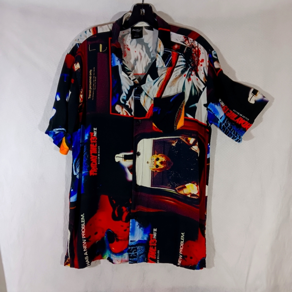 Friday The 13th Mens Medium Shirt Graphic Halloween Retro Colorful Jason